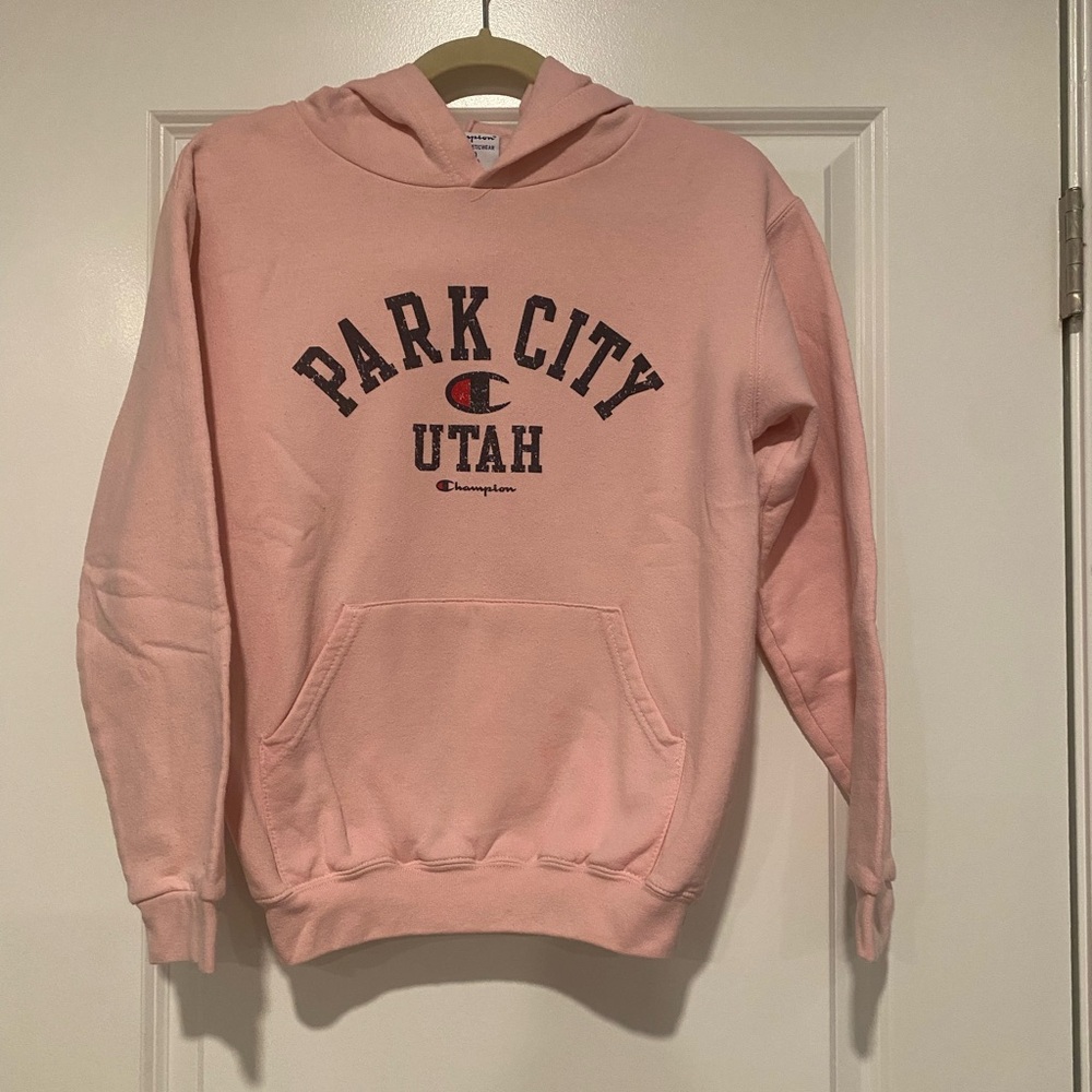 Champion Light Pink Athletic Hoodie With Park City